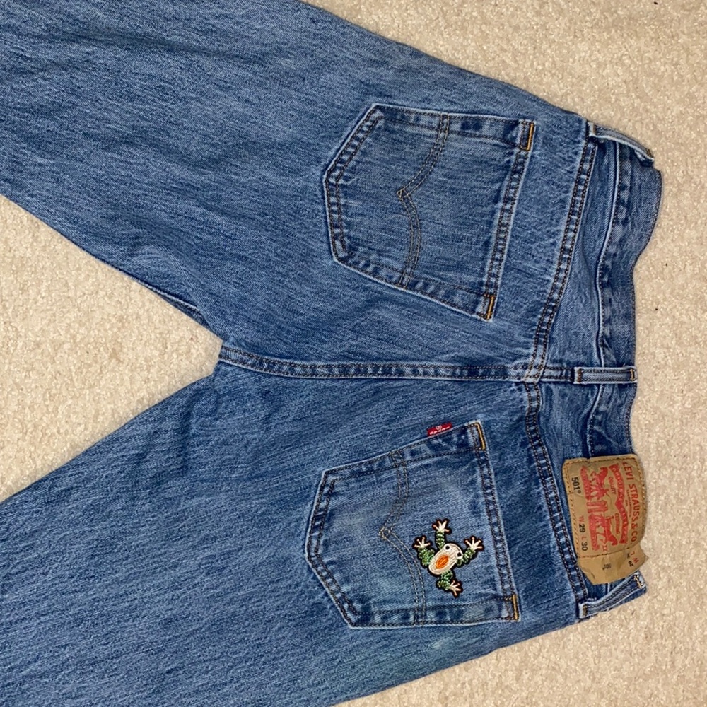 Hand patched Levi jeans